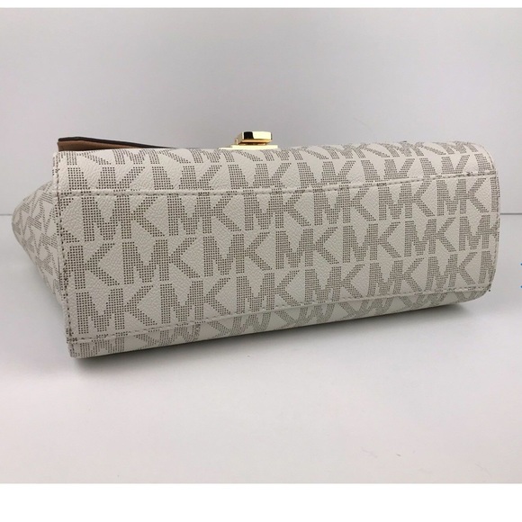 🆕Michael Kors Satchel Tina Size M Vanilla/Acrn - Picture 7 of 8